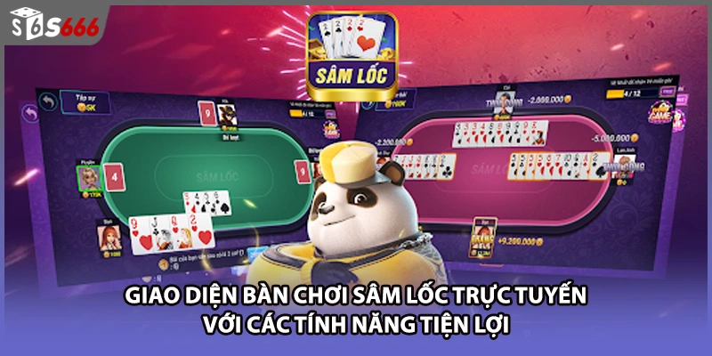 Giao diện bàn chơi sâm lốc trực tuyến với các tính năng tiện lợi